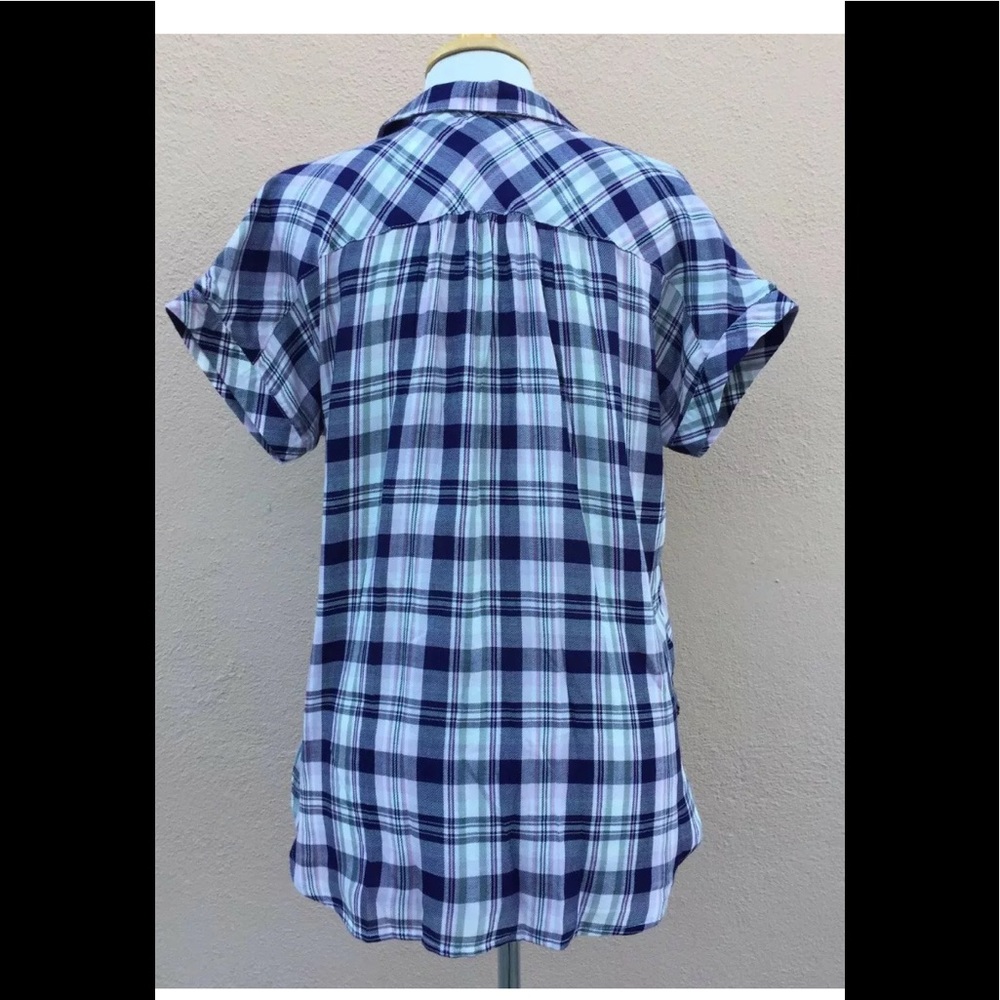 William Rast Plaid Button Down Short Sleeves Shir… - image 3